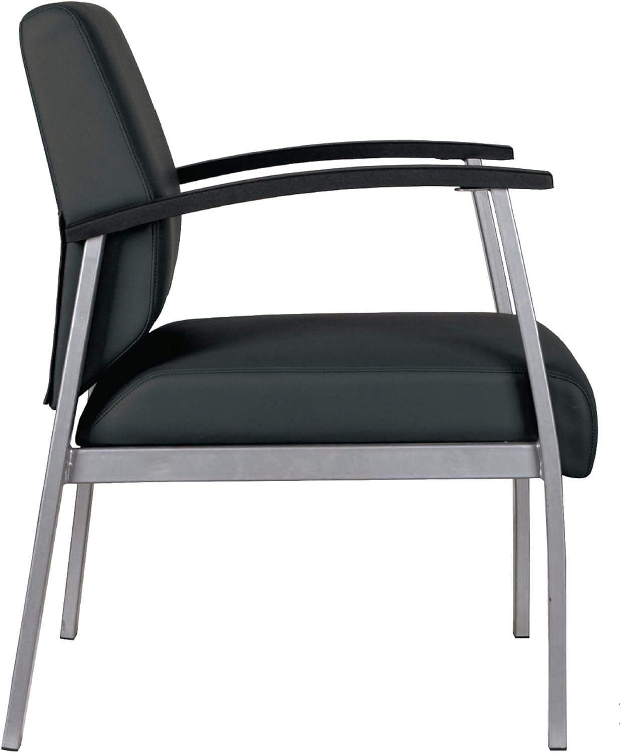 Alera Alera metaLounge Series Mid-Back Guest Chair, 24.6" x 26.96" x 33.46", Black Seat, Black Back, Silver Base