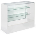 Only Hangers Full Vision Display Showcase with LED Lights, 72" Wide or 48" Wide- Available in Black, Maple, and White (Black Register Stand with Glass Front and LED Lights, 48")
