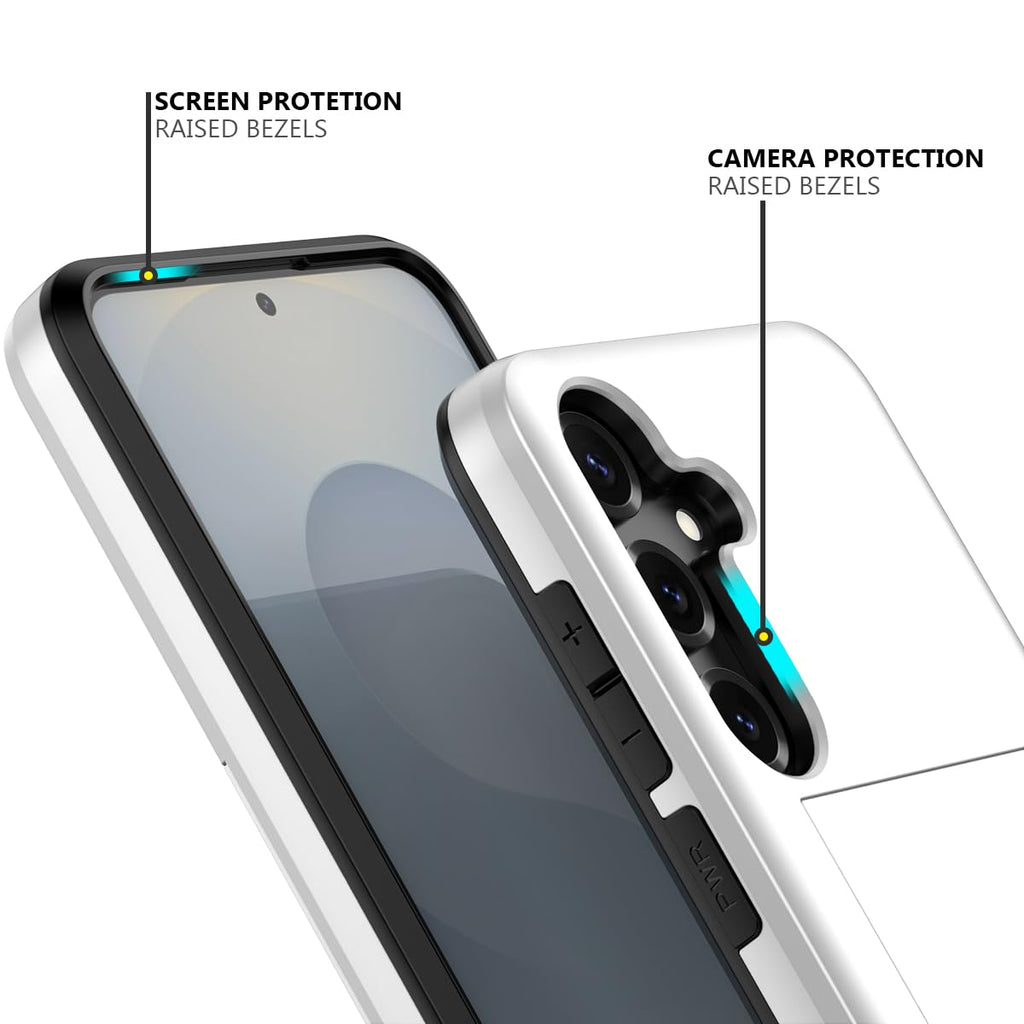 Nvollnoe for Samsung Galaxy S25 Case with Card Holder Dual Layer Heavy Duty Protective Case Hidden Card Slot Slim Wallet Cover for Samsung S25 6.2''(Black)