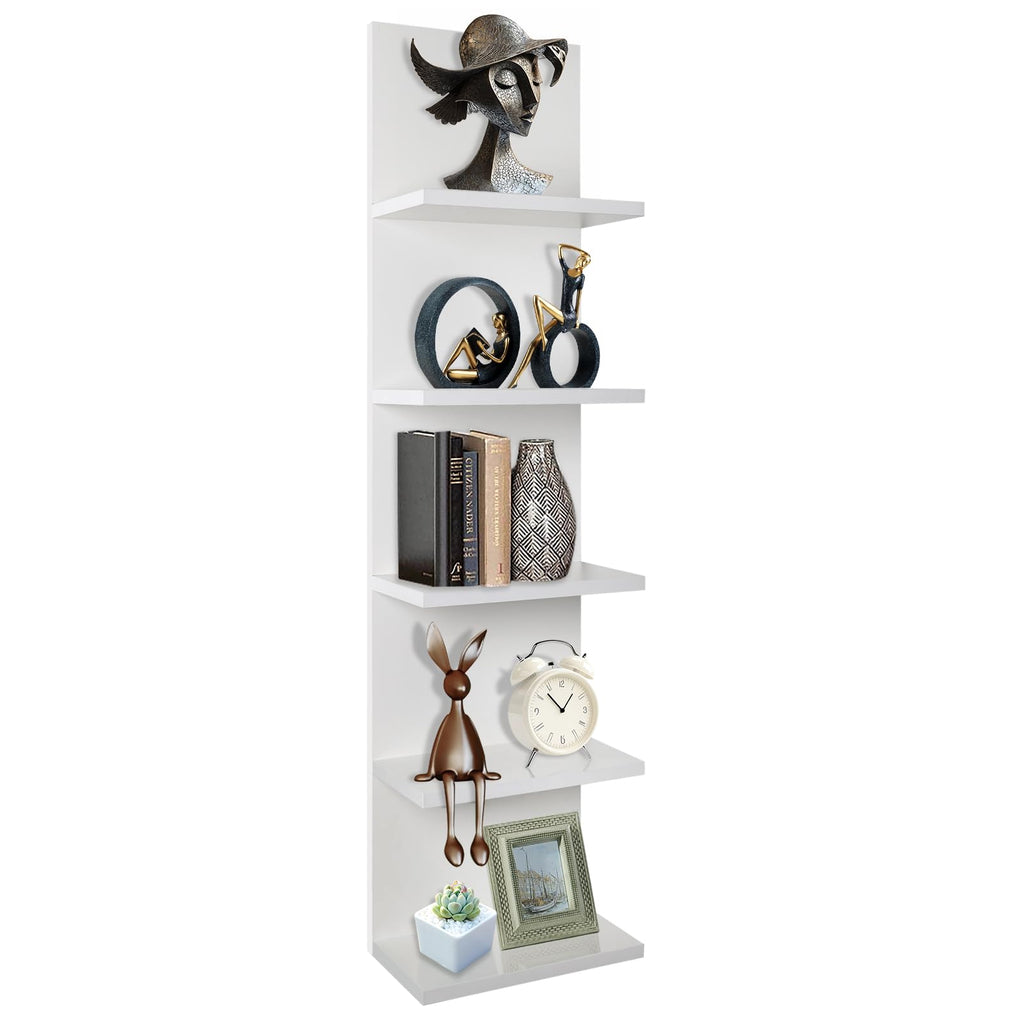 Homaterial Wall Shelves 4 Tier, Simple Vertical Corner Shelf for Room, Kitchen Wall Decor, Makeup Perfume Organizer,Decorative Shelving Unit, Black
