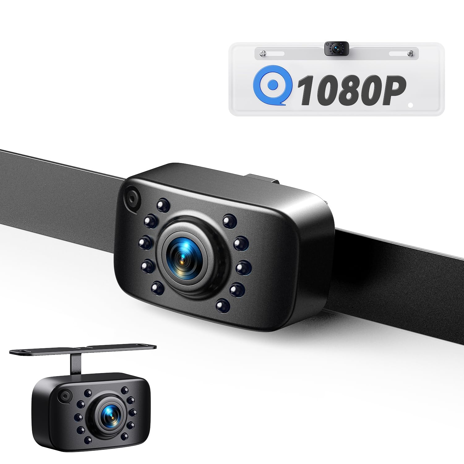 eRapta ERT01 HD Backup Camera Rear View License Plate Reverse Camera Universal for Pickup Truck Car SUV 149 Degree Perfect Angle Night Vision IP69K Level Waterproof