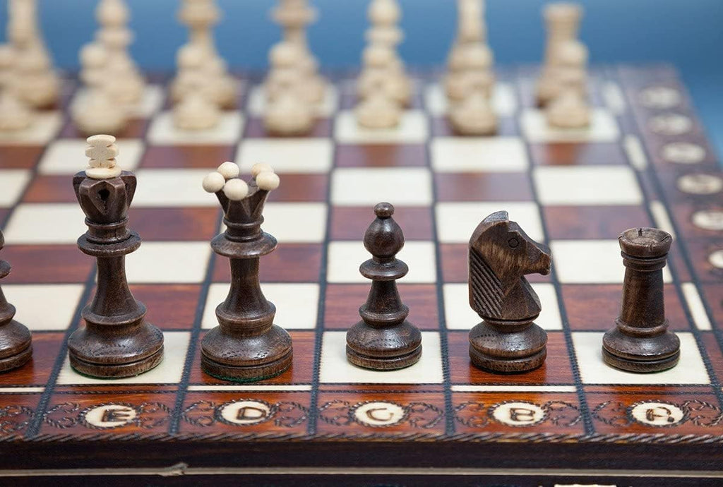 Chess and Games Shop Muba Beautiful Handcrafted Wooden Chess Set with Board and Chess Pieces - Gift idea Products (16inch (40 cm)), 1-2 Players