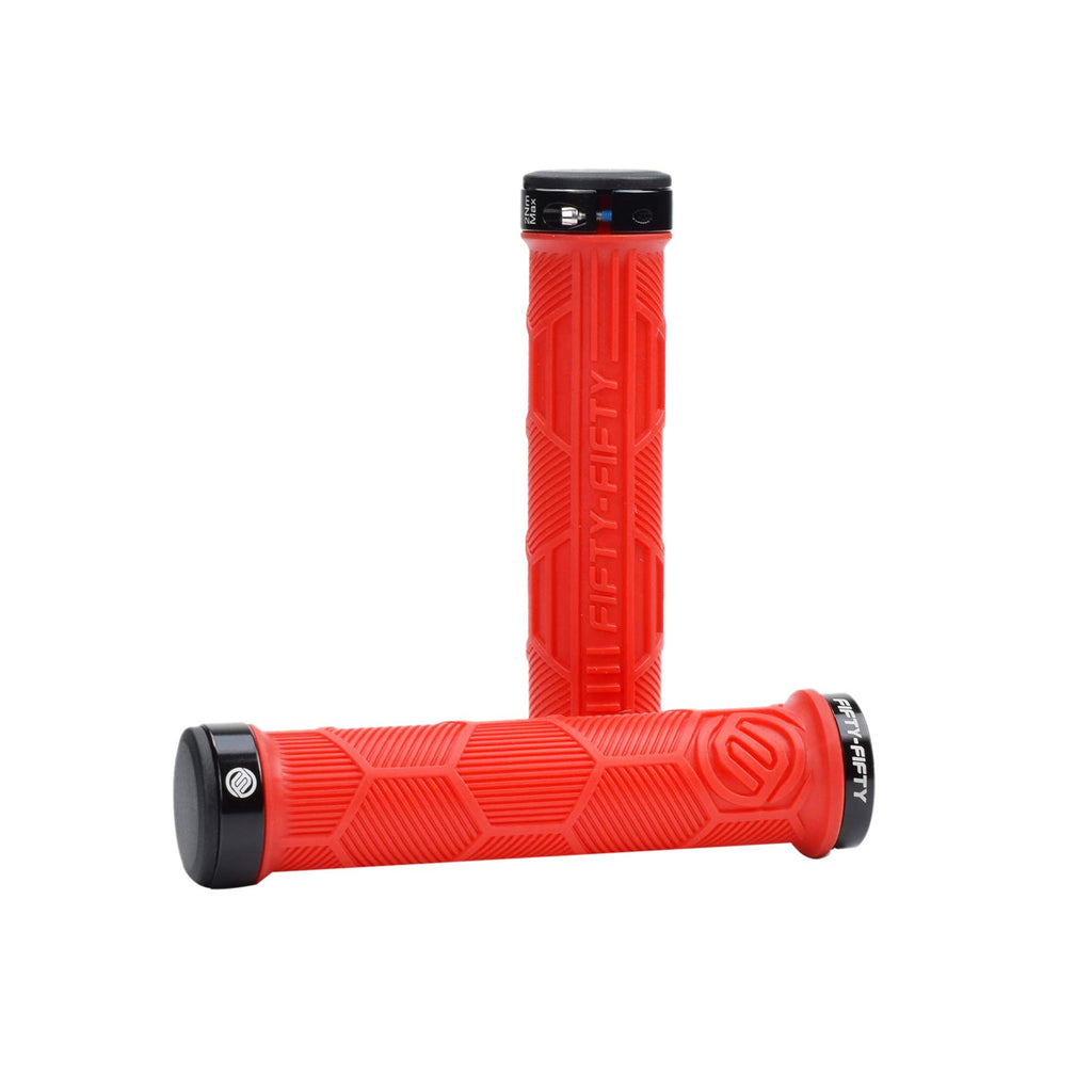 FIFTY-FIFTY Double Lock-On Mountain Bike Grips, Bicycle Handlebar Locking Grips, Non-Slip MTB Handle