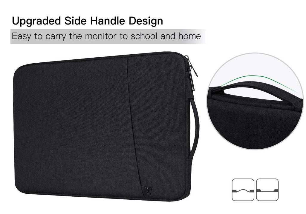 15.6 Inch Portable Monitor Case, Protective Carrying Sleeve Compatible with KYY MNN InnoView Most 16.1/15.6 in Monitors, Water Resistant Monitors Bag with Accessory Pocket, Black