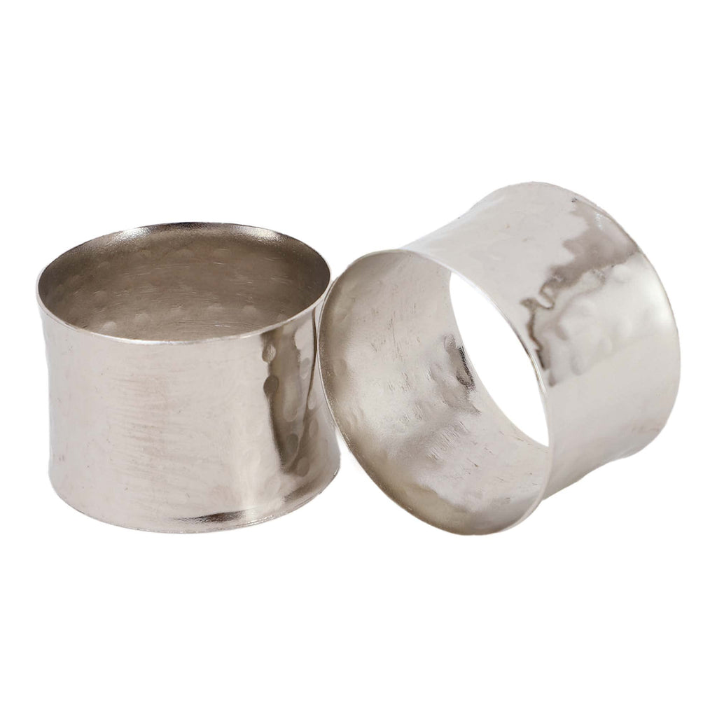 ITOS365 Handmade Round Hammered Antique Napkin Rings Holder for Dinning Table Parties Everyday, Set of 12