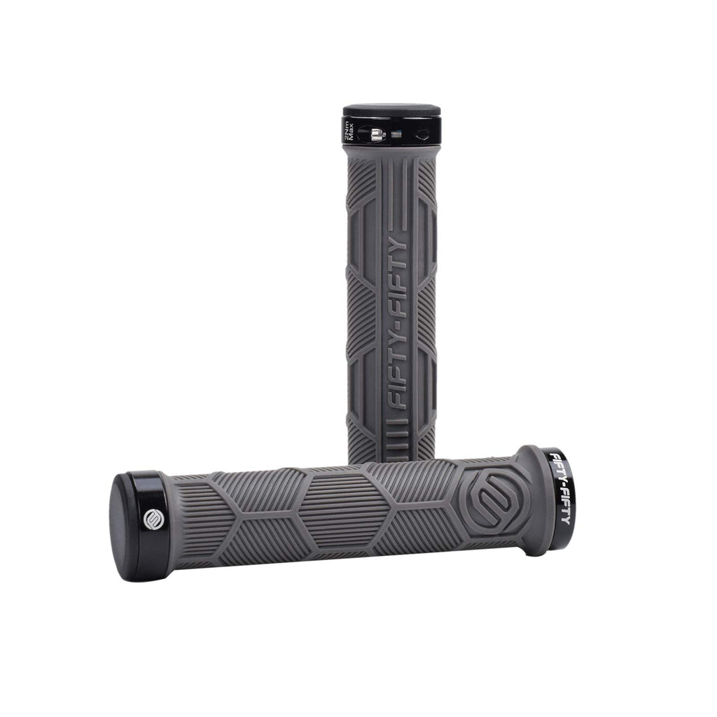 FIFTY-FIFTY Double Lock-On Mountain Bike Grips, Bicycle Handlebar Locking Grips, Non-Slip MTB Handle