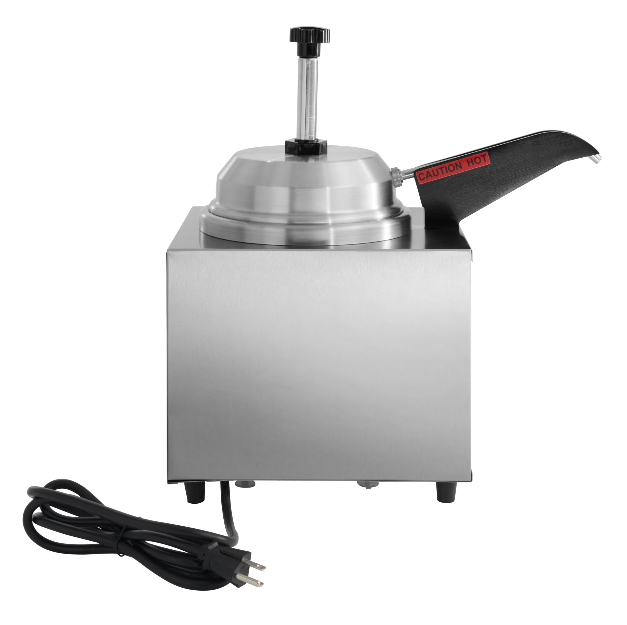 Kratos Commercial Hot Topping Dispenser with Heated Spout. 3.5 Quart Capacity - Accepts #10 Cans. Countertop Stainless Steel Warmer & Dispenser for Cheese, Hot Fudge, Caramel Sauce. 120V (29M-008)