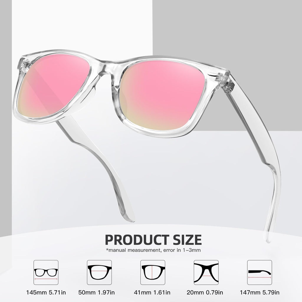 MEETSUN Retro Polarized Sunglasses for Women Men Classic Mirror Lens Driving Trendy Sun Glasses UV Protection (3 Pack)