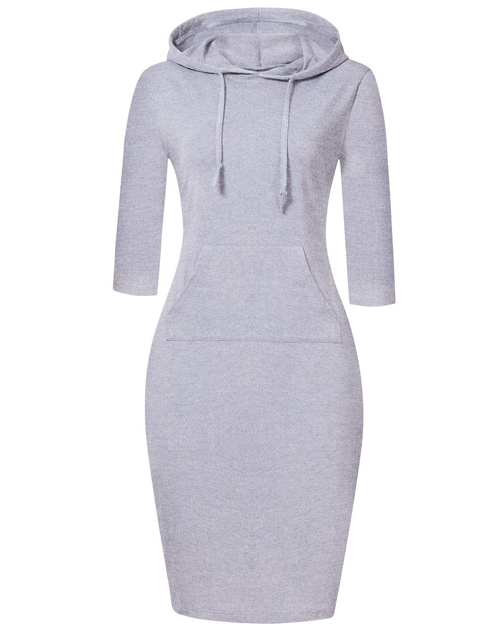 MISSKY Women's Women's Sweatshirt Hooded Dress