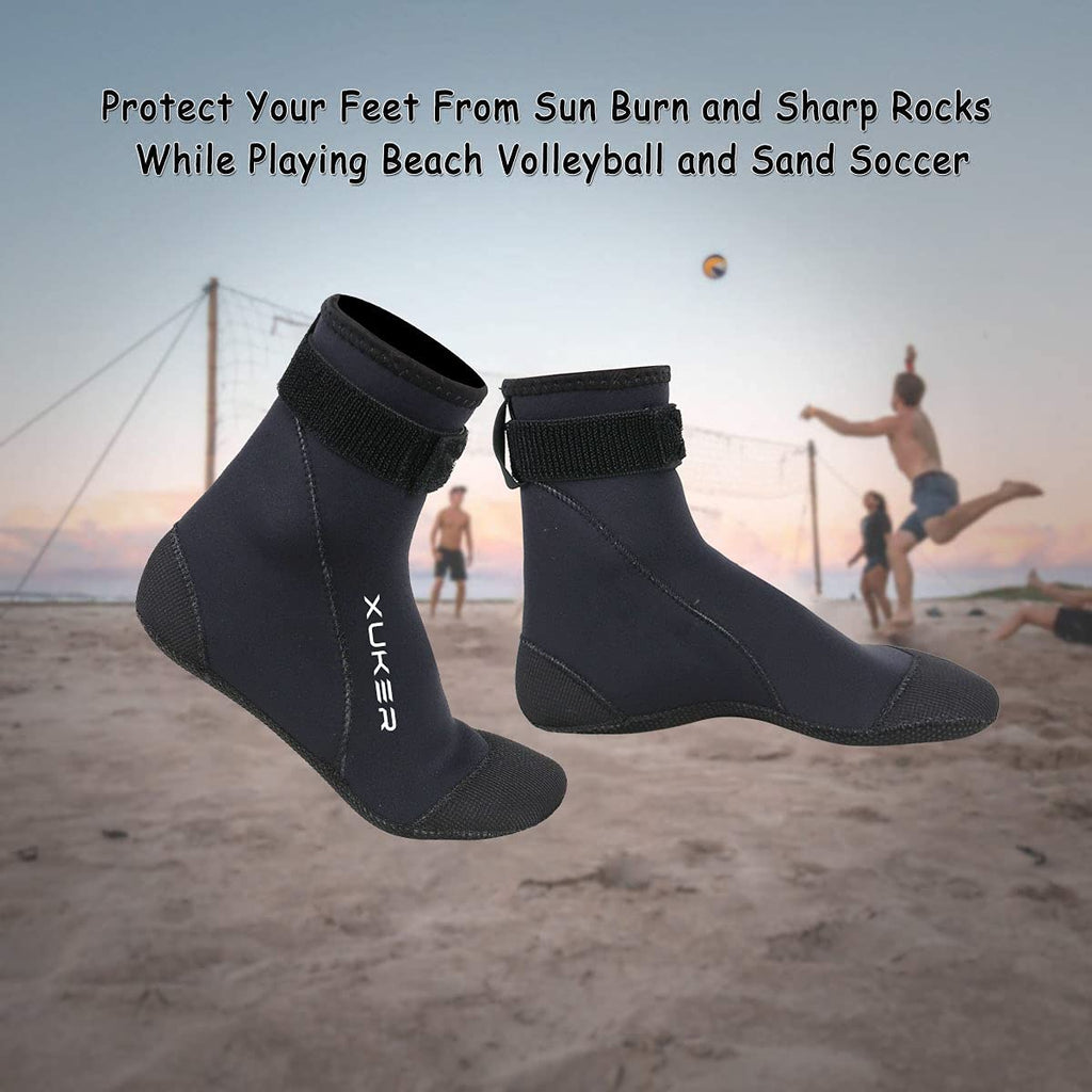 XUKER Neoprene Water Socks 3mm, Sand Proof Beach Volleyball Socks Diving Socks for Outdoor Water Sports