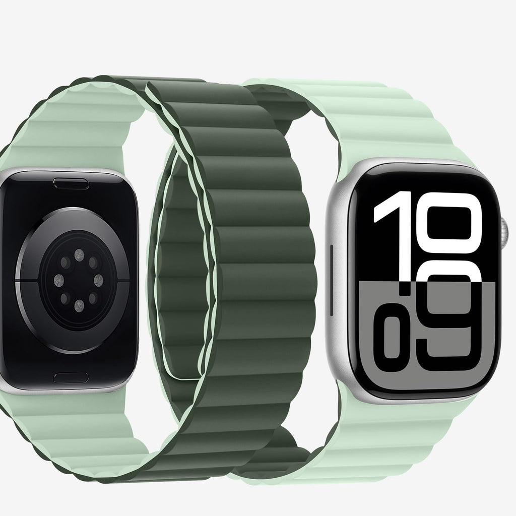 Bisikor Compatible with Apple Watch Band 49 46 45 44 42 41 40 38mm, Double Sided Wearable Silicone Magnetic Strap for iWatch Ultra SE Series 11 10 9 8 7 6 5 4 3 2 1 (38/40/41/42, Beige/Gray)