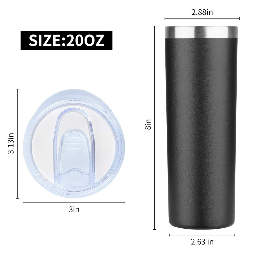 HASLE OUTFITTERS 20 oz Skinny Tumblers Bulk Set, Stainless Steel Insulated Slim Tumblers with Lids, Reusable Double Wall Travel Coffee Mugs, Durable Powder Coated Travel Water Cups(Army Green, 12)