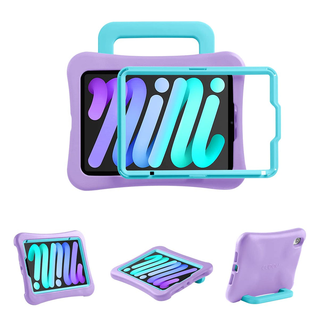 Kids Case for iPad mini 7 (A17 Pro) 2024 /iPad Mini6 2021, Light Weight Heavy Duty/Shockproof/Drop Proof with Handle/Kickstand, Child Friendly Cover for iPad mini 7th/6th Gen 8.3inch (red)