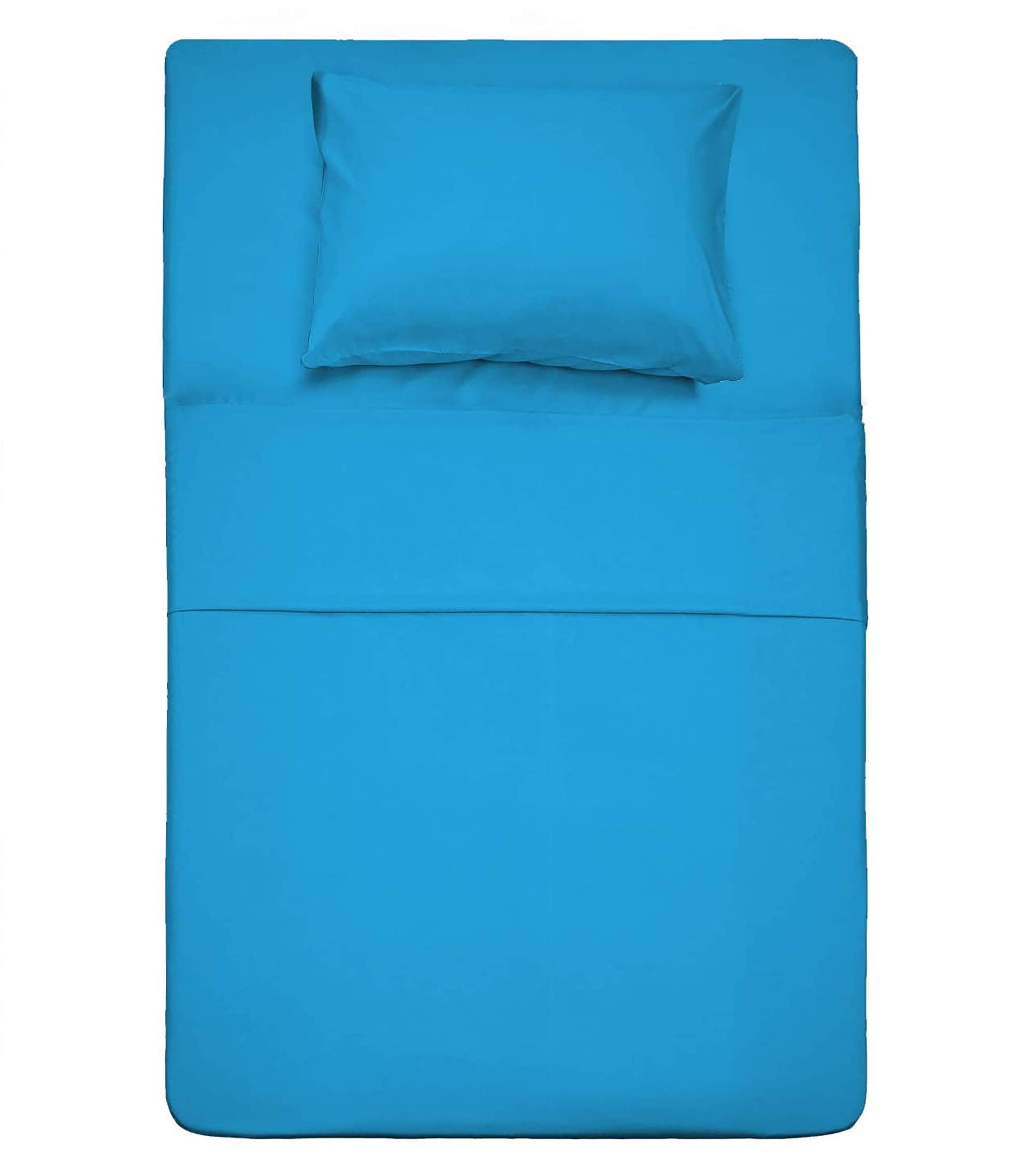 Best Season Bed Sheet Set - 1 Flat Sheet,1 Fitted Sheet and 1 Pillow Cases, Extra Soft Luxury Bedding Set,Deep Pockets,Wrinkle,Fade Resistant - Hypoallergenic- 3 Piece (Twin,Baby Blue)