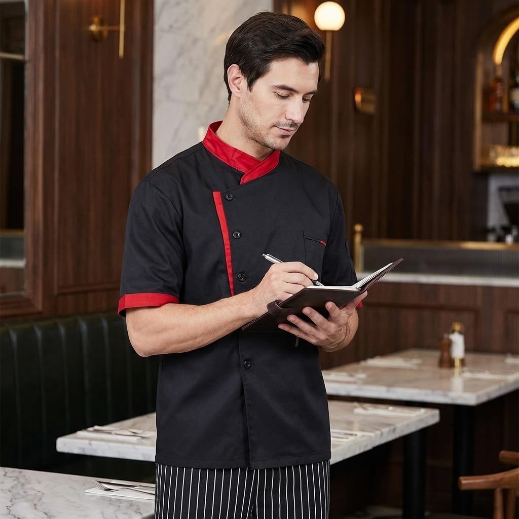 Nanxson Unisex Chef Jacket Men's Chef Coat Restaurant Kitchen Chef Uniform CFM0016