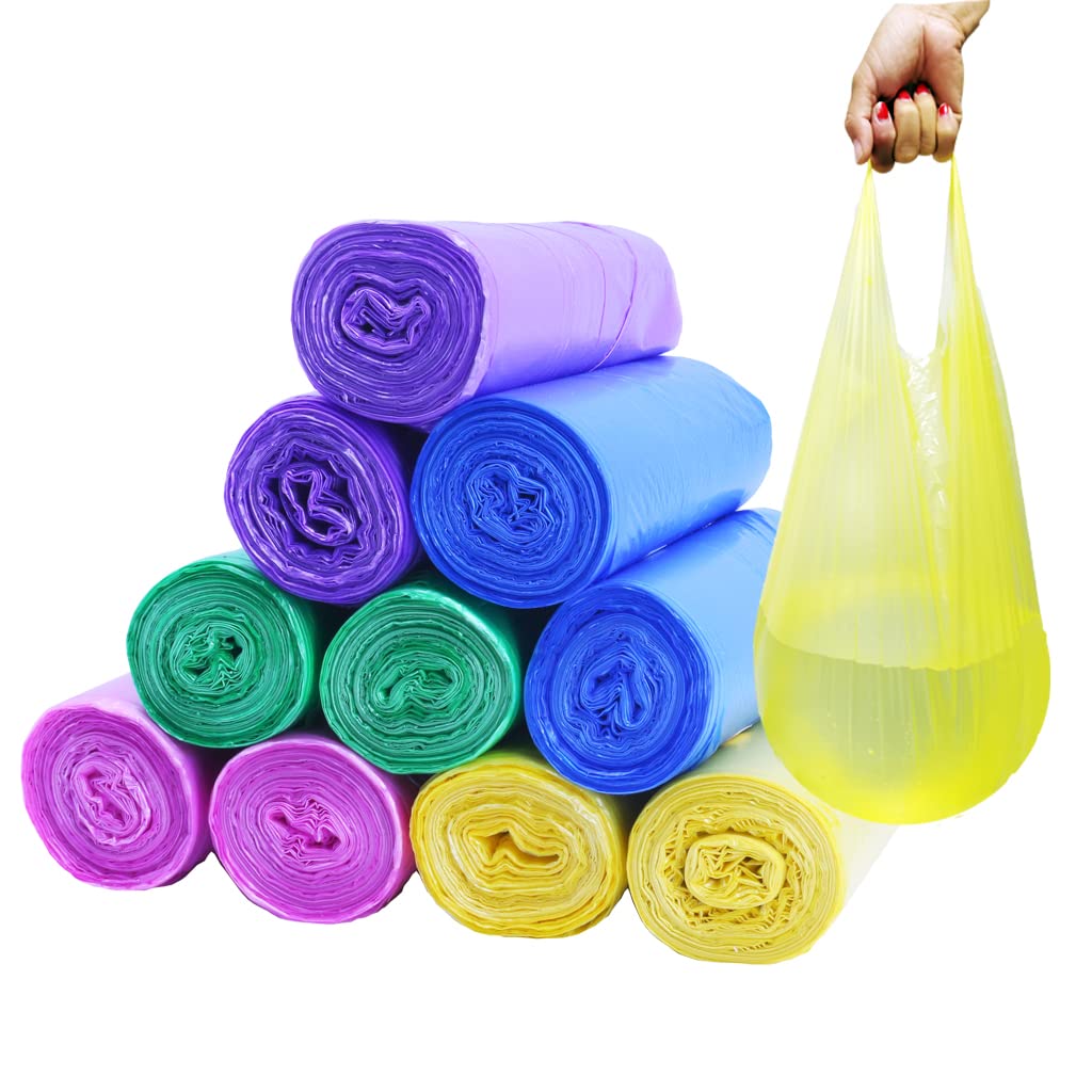 4 Gallon Trash Bag,Small Black Trash Bags 200 Counts Thicken Value Bathroom Trash Can Bin Liners,Small Garbage Bags with Handles for Kitchen Bathroom Office Waste Basket