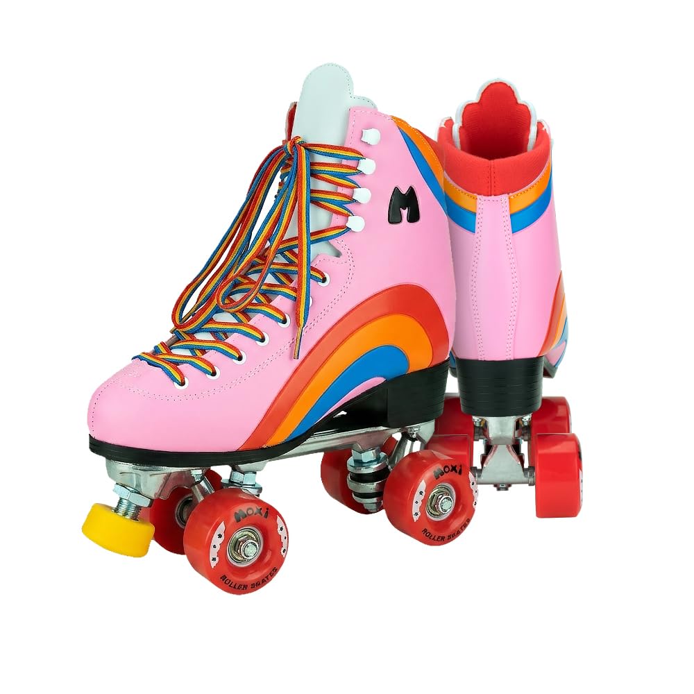 Moxi Rainbow Rider Roller Skates for Women - Beautiful, Durable, Supportive Rainbow Skates with Padded Lining, a Sturdy Plate, and Soft Outdoor Wheels