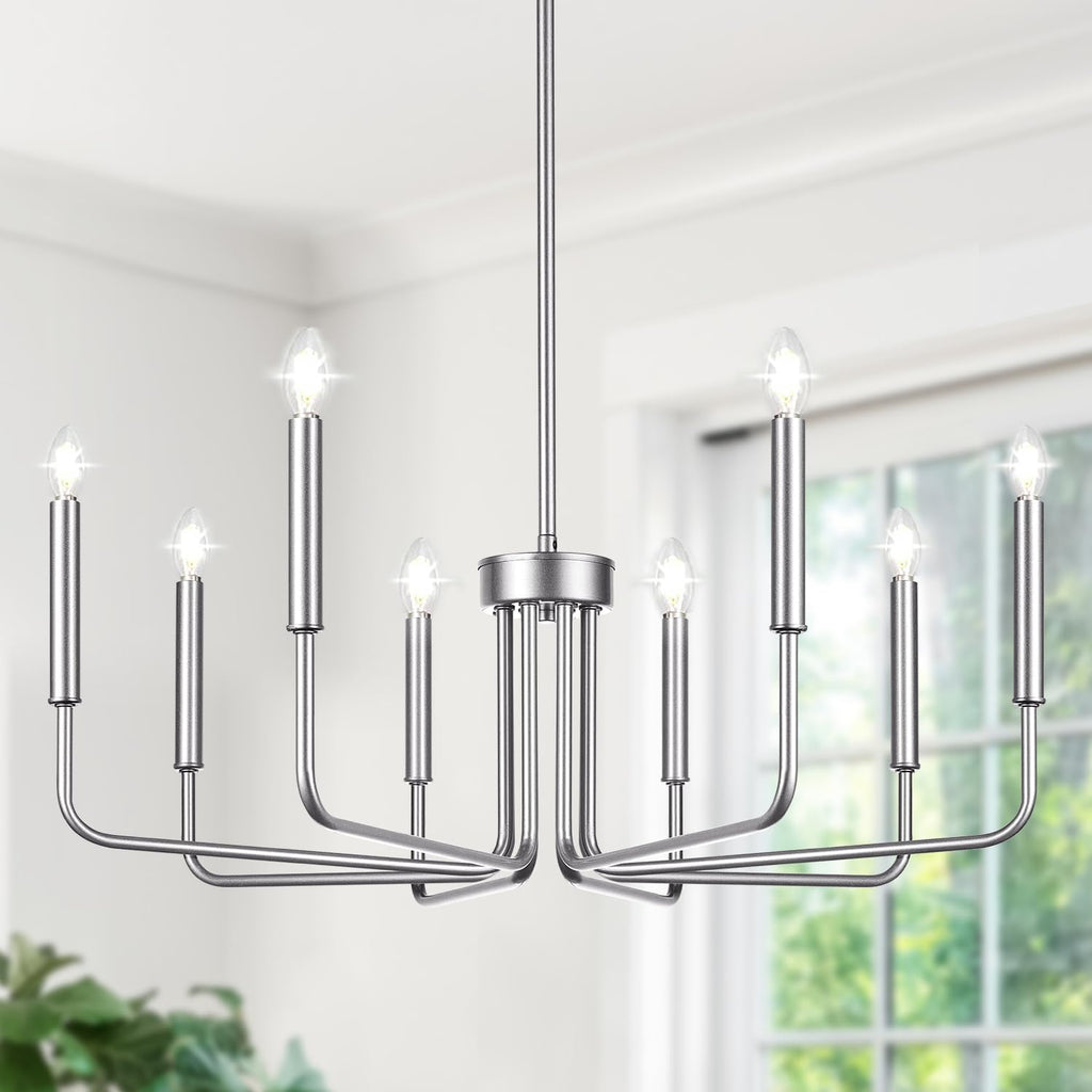 Rustic Black Chandelier, 6-Light Antique Farmhouse Chandelier for Dining Room Lighting Fixtures, Vintage Candle Pendant Light Fixtures Chandeliers for Dining Room Bedroom, Foyer and Living Room