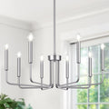 Rustic Black Chandelier, 6-Light Antique Farmhouse Chandelier for Dining Room Lighting Fixtures, Vintage Candle Pendant Light Fixtures Chandeliers for Dining Room Bedroom, Foyer and Living Room