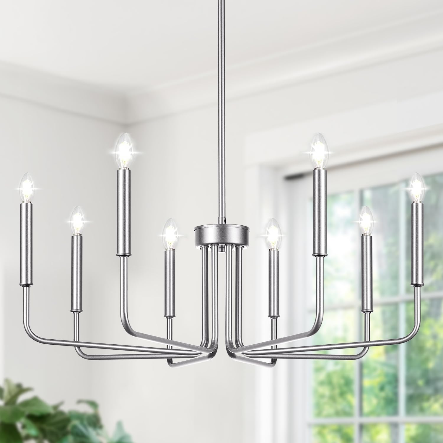 Rustic Black Chandelier, 6-Light Antique Farmhouse Chandelier for Dining Room Lighting Fixtures, Vintage Candle Pendant Light Fixtures Chandeliers for Dining Room Bedroom, Foyer and Living Room