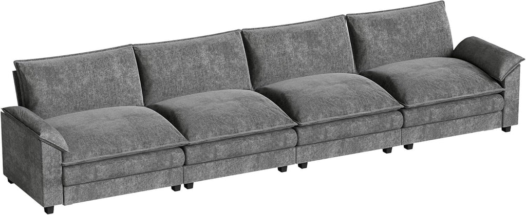 Homall 80" Modular Sectional Sofa, Loveseat Sofa Couch with Double-Layer Cushion, DIY Combination Chenille Deep 2-Seat Cloud Couch for Living Room, Apartment (Bright Grey, Loveseat Sofa)