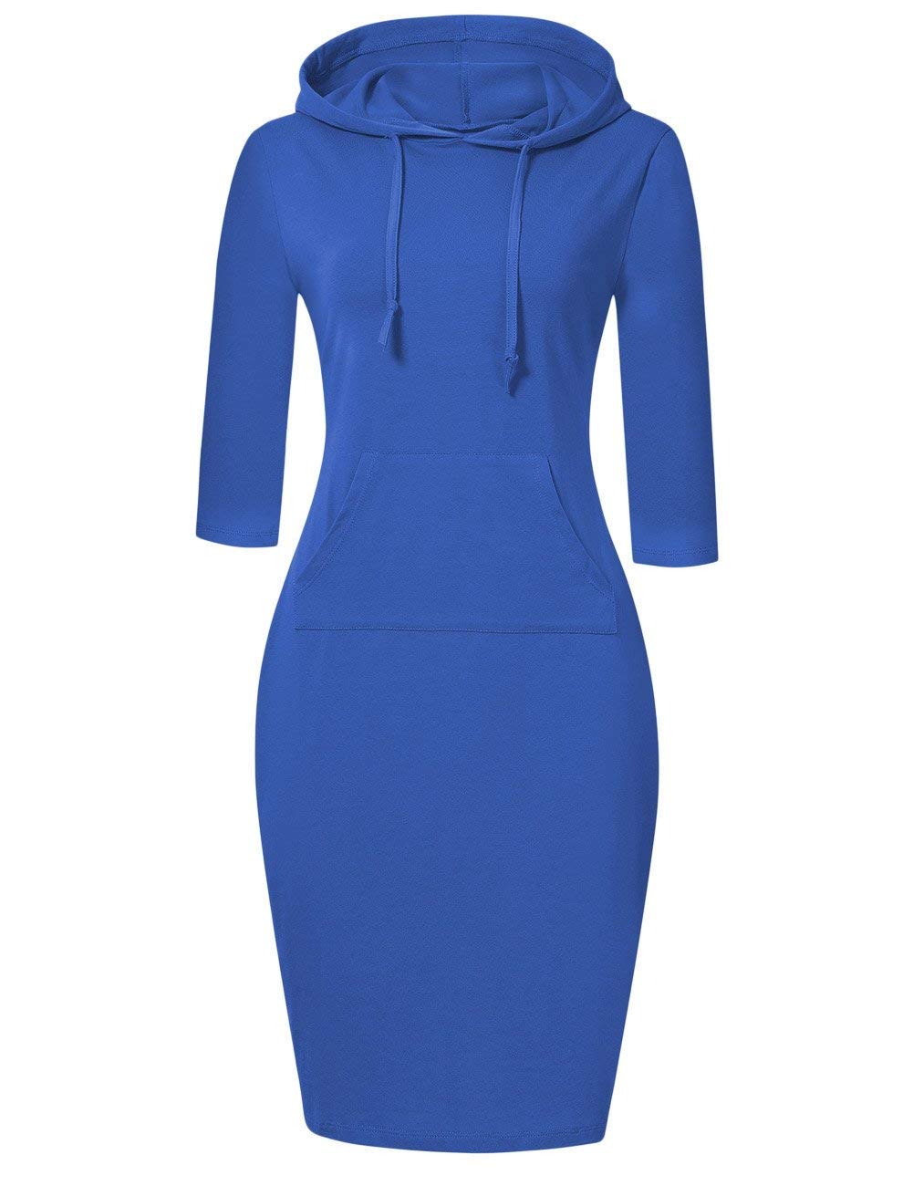 MISSKY Women's Women's Sweatshirt Hooded Dress