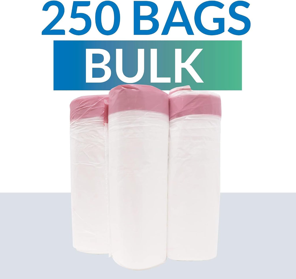 Reli. Drawstring Trash Garbage Bags, Tall Kitchen, 250 Count Bulk, White, 13 Gallon - 16 Gallon Capacity