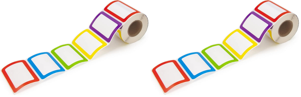 L LIKED 250 Stickers - 3.5" x 2.25"Colors Plain Name tag Labels with Perforated Line for School Office Home (Star - 250 Labels)