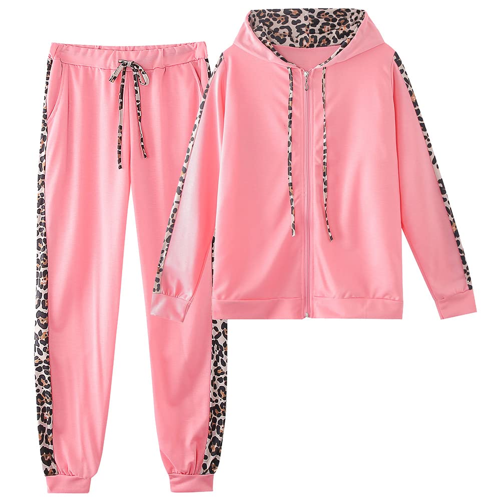 amropi Women's 2 Piece Tracksuit Sweatsuits Sets Hoodie Sweatshirt and Jogging Sweatpants Suit