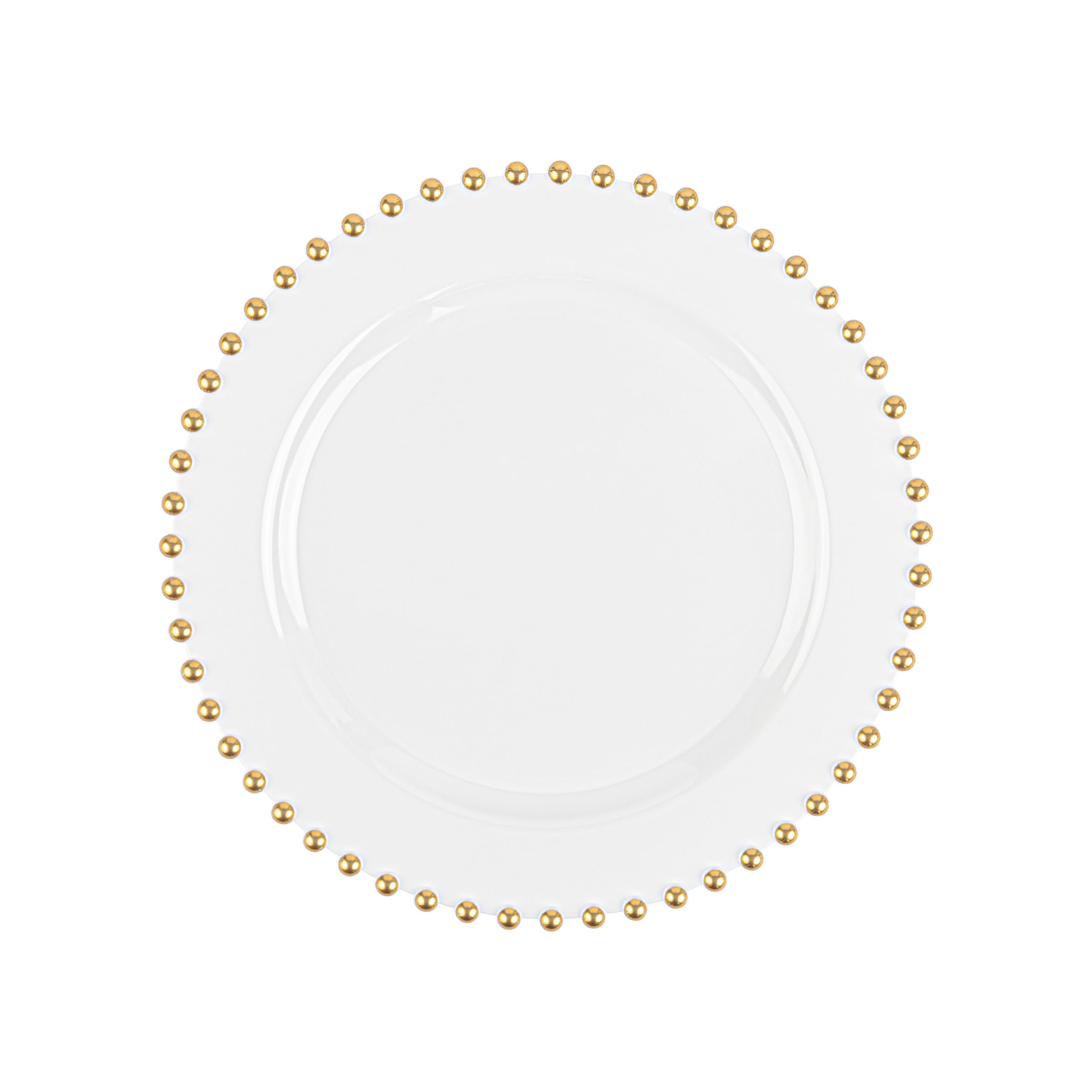 PLASTICPRO 32 Piece Combo Plastic Dinner Plates Disposable Plastic Fancy Heavy Duty Party Dishes 7 inch and 10 inch, Black and Gold Beaded