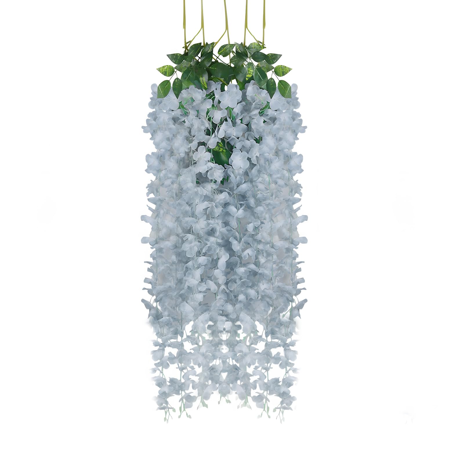5 Pack Pink Wisteria Hanging Flowers Garland, 3.77 Feet Artificial Flower Vines, Fake Wisteria, Artificial Vines Hanging Garland for Backdrop Outdoor Yard Garden Decor