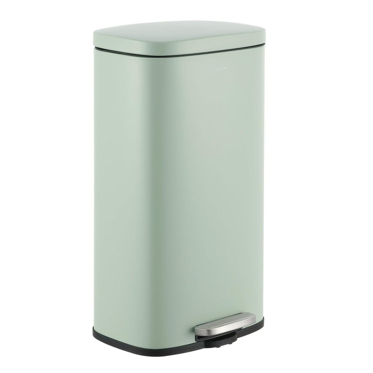 happimess HPM1011B Curtis 8-Gallon Step-Open Trash Can with Soft-Close Lid, Modern, Minimalistic, Fingerprint Proof for Home, Kitchen, Laundry Room, Office, Bedroom, Bathroom, Black