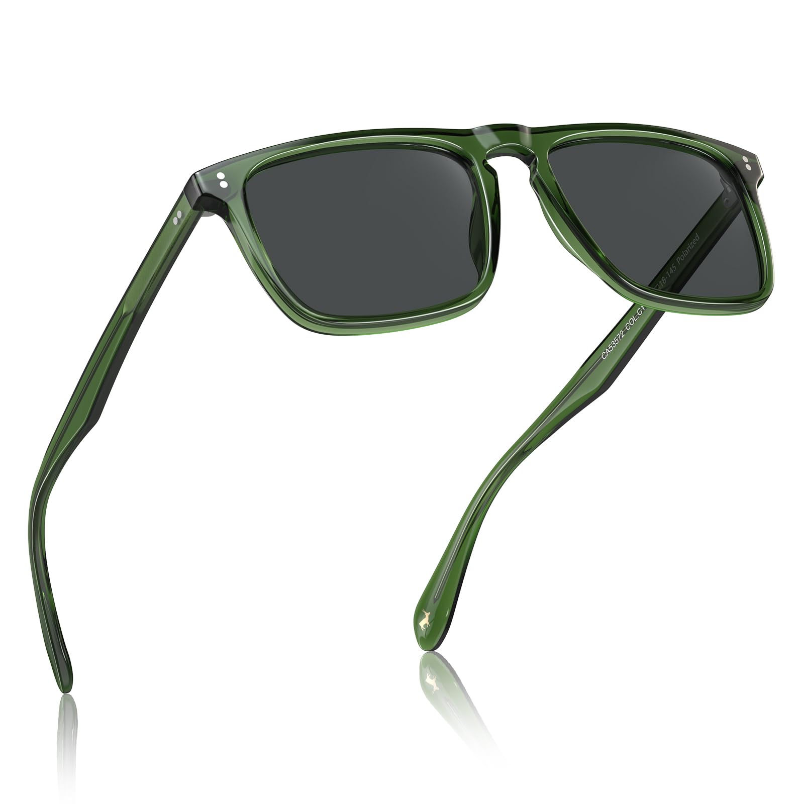 CARFIA Retro Polarized Sunglasses for Men UV Protection Hand-crafted Acetate Frame Fashion Cool Sun Glasses CA53572