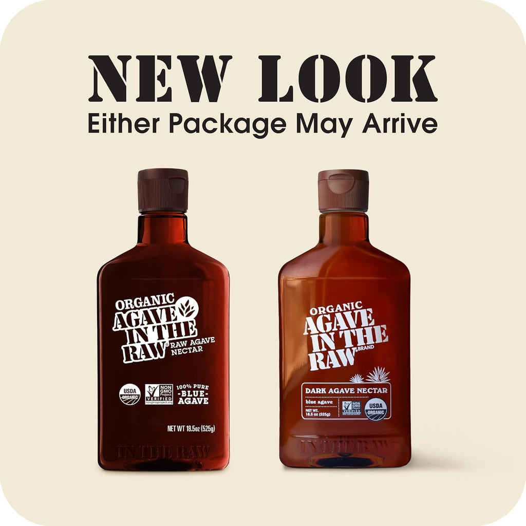 Agave In The Raw, Organic Agave Nectar, 18.5 oz | Made With Organic Blue Agave From Mexico, USDA Organic, Non-GMO Project Verified, Kosher Vegan and Low Glycemic Index
