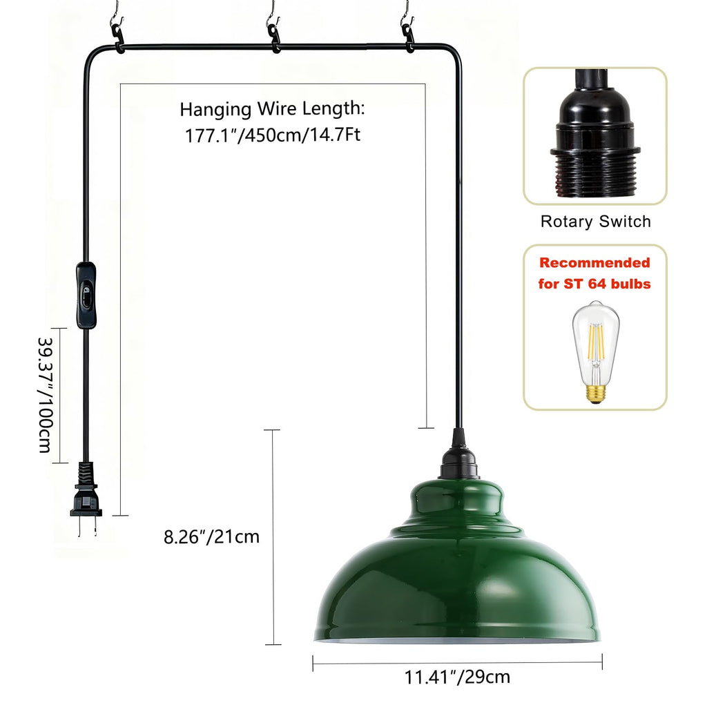 XZHGCEE Plug in Pendant Light: Amber Hanging Lamp Plug in Pendant Lamp, Glass Pendant Lighting for Kitchen Island, Bedroom, Dining Room, Living Room, No Bulb