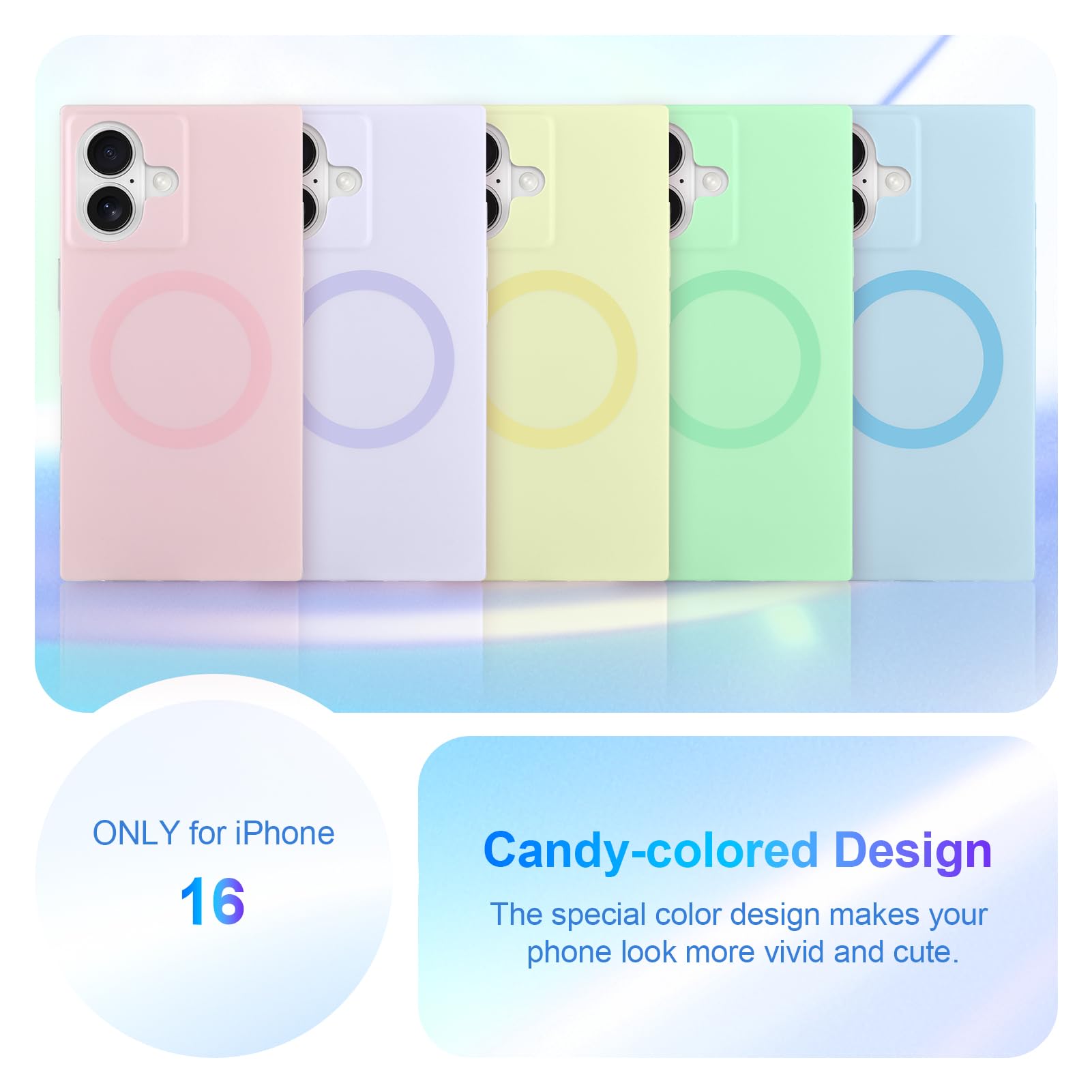 Cute Case for iPhone 13 Pro Case for Women Girls with Iridescent Cloud Pattern Design, Aesthetic Trendy Girly Matte Glitter Sparkly Rainbow Rectangle Protective Phone Cover, Sun Set Sky