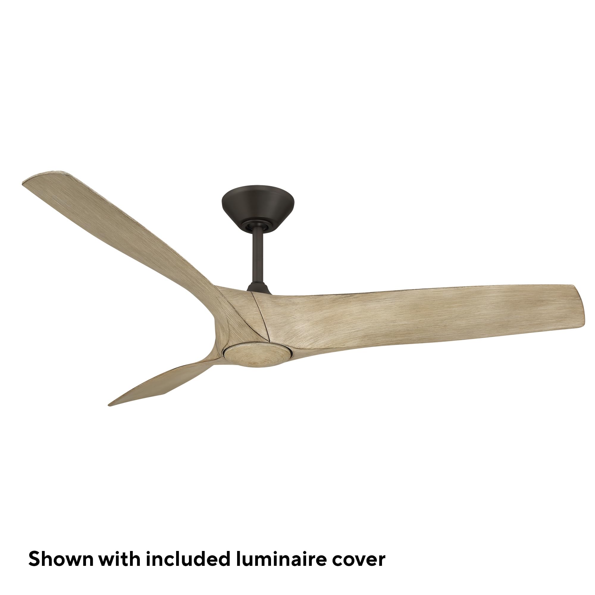 Modern Forms Zephyr Smart Indoor and Outdoor 3-Blade Ceiling Fan 52in Bronze/White Oak with Adjustable CCT 2700K-3000K-4000K-5000K LED Light Kit and Remote Control