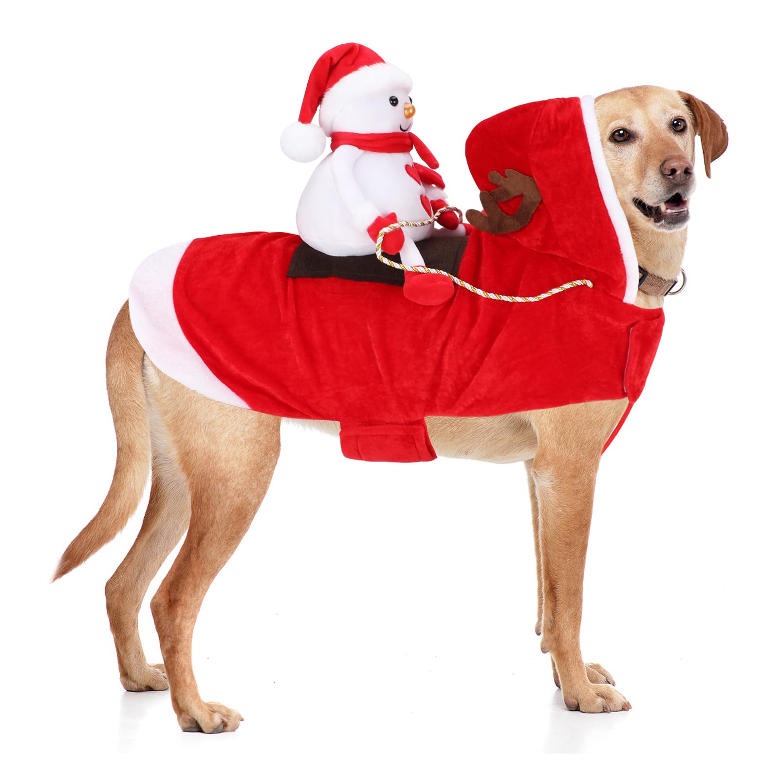 BWOGUE Santa Dog Costume Christmas Pet Clothes Santa Claus Riding Pet Cosplay Costumes Party Dressing up Dogs Cats Outfit for Small Medium Large Dogs Cats