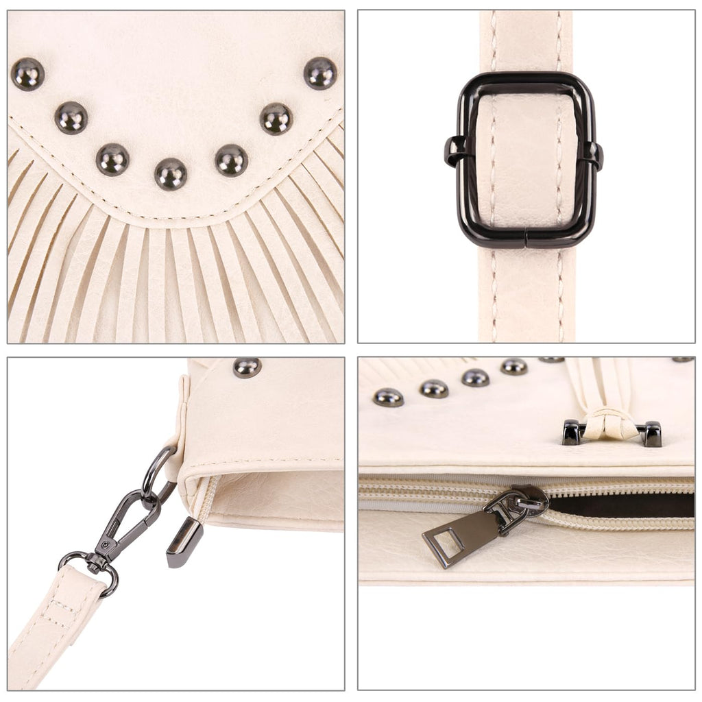HDE Women's PU Leather Hobo Fringe Crossbody Tassel Purse Vintage Flap Envelope Handbag Western Sling Shoulder Bag