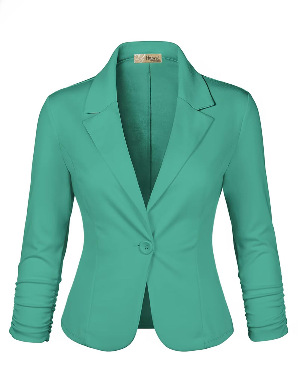 Hybrid & Company Women's Lightweight Casual Work Office Stretch Ponte Cardigan Blazer Jacket Made in USA