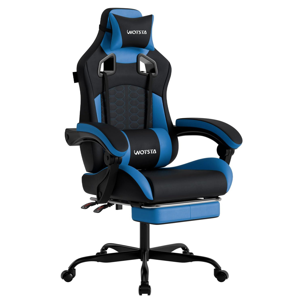 Gaming Chair with Footrest,High Back with Massage Reclining Computer Chair， Big and Tall Racing Gaming Chair Ergonomic Game Chair for Adults PVC Leather (Red)