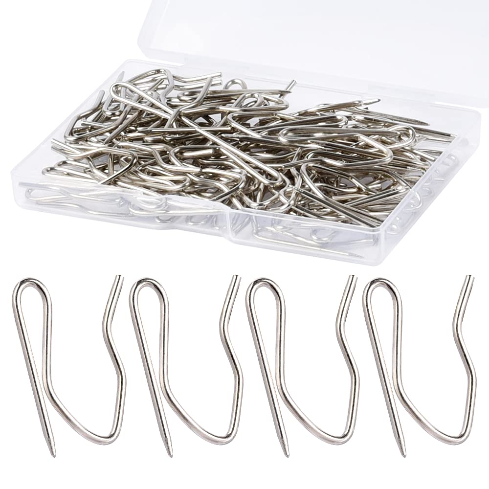 1.2 Inches Curtain Hooks, Sopito 58pcs Metal Drapery Pin and Hook for Door Window Shower Curtain, Bronze