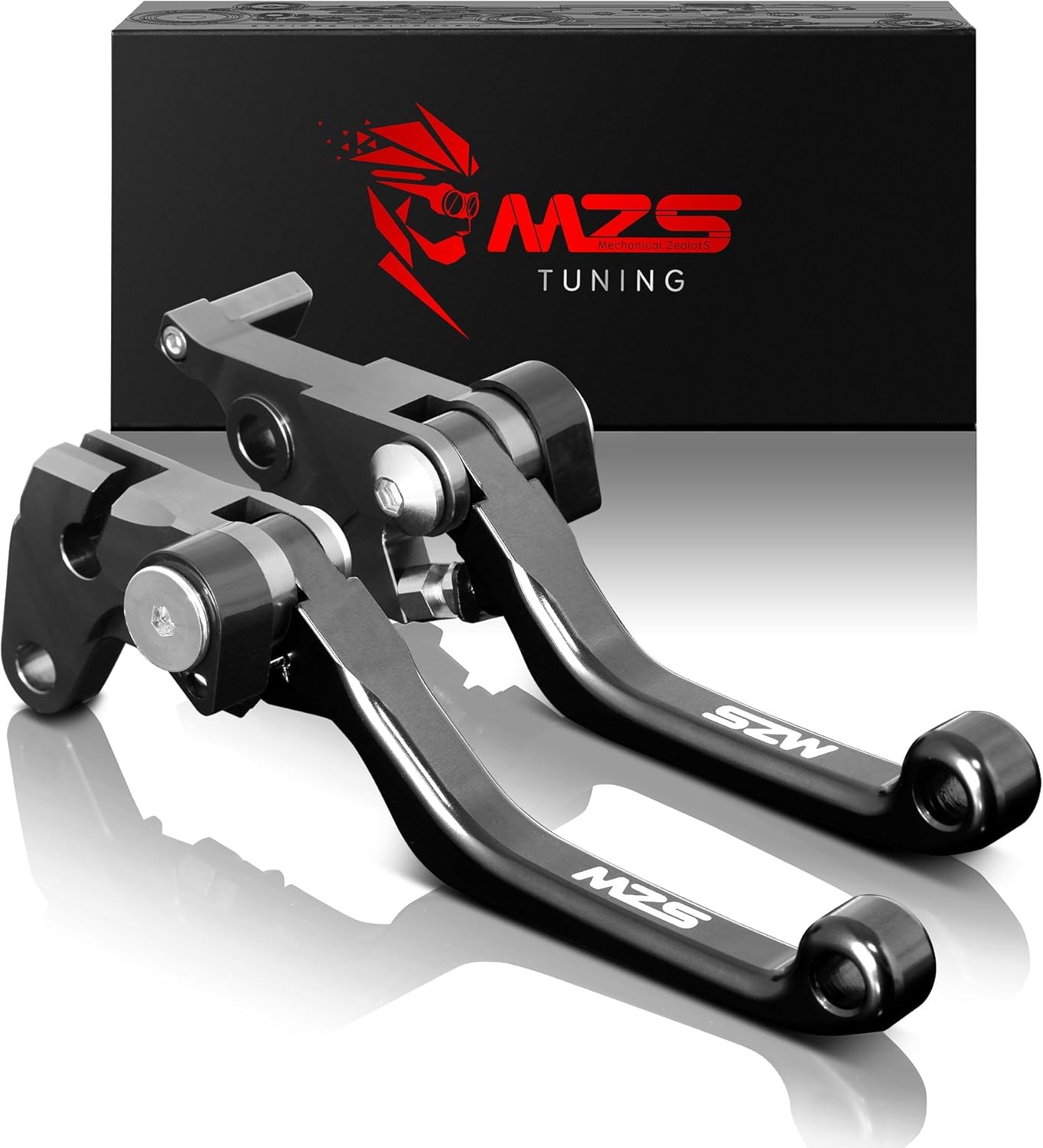 MZS Black Dirt Bike Brake Clutch Levers Pivot Adjustable CNC Compatible with YZ65 2018-2025 / YZ80 YZ85 2015-2025