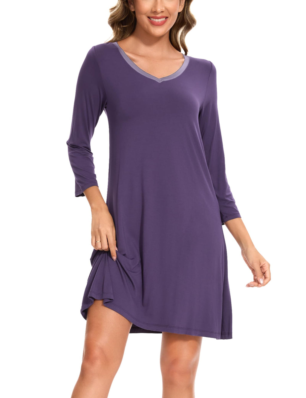 GYS Womens Bamboo Viscose Nightgown Super Soft Lightweight Night Shirts for Sleeping