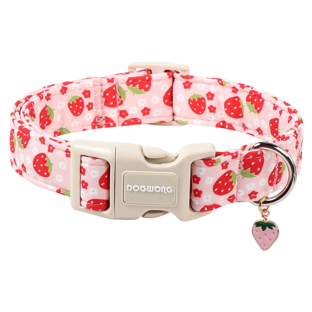 DOGWONG Cotton Dog Collar, Blue Plaid Heavy-Duty Dog Collar Durable Soft Boy Dog Collar Cute Wedding Puppy Necklace for Small Medium Large Dog