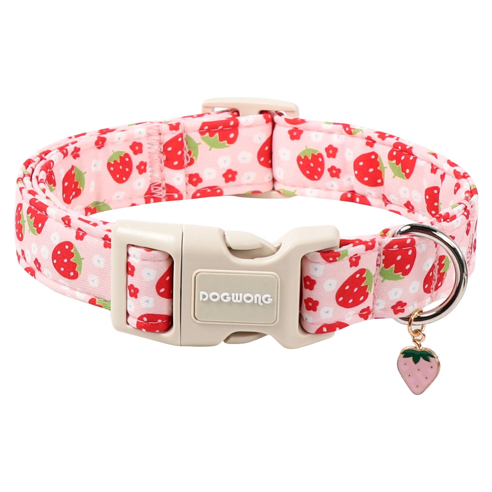 DOGWONG Cotton Dog Collar, Blue Plaid Heavy-Duty Dog Collar Durable Soft Boy Dog Collar Cute Wedding Puppy Necklace for Small Medium Large Dog