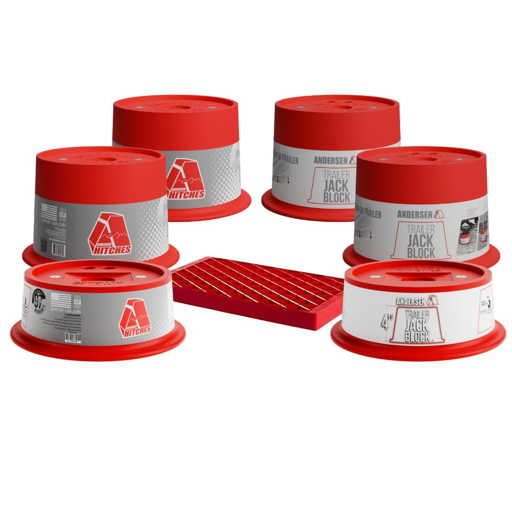 Andersen Hitches Jack Block Combo Kit with 4 Inch Block 8 Inch Block and Clean Step RV Camper Leveling and Entry System