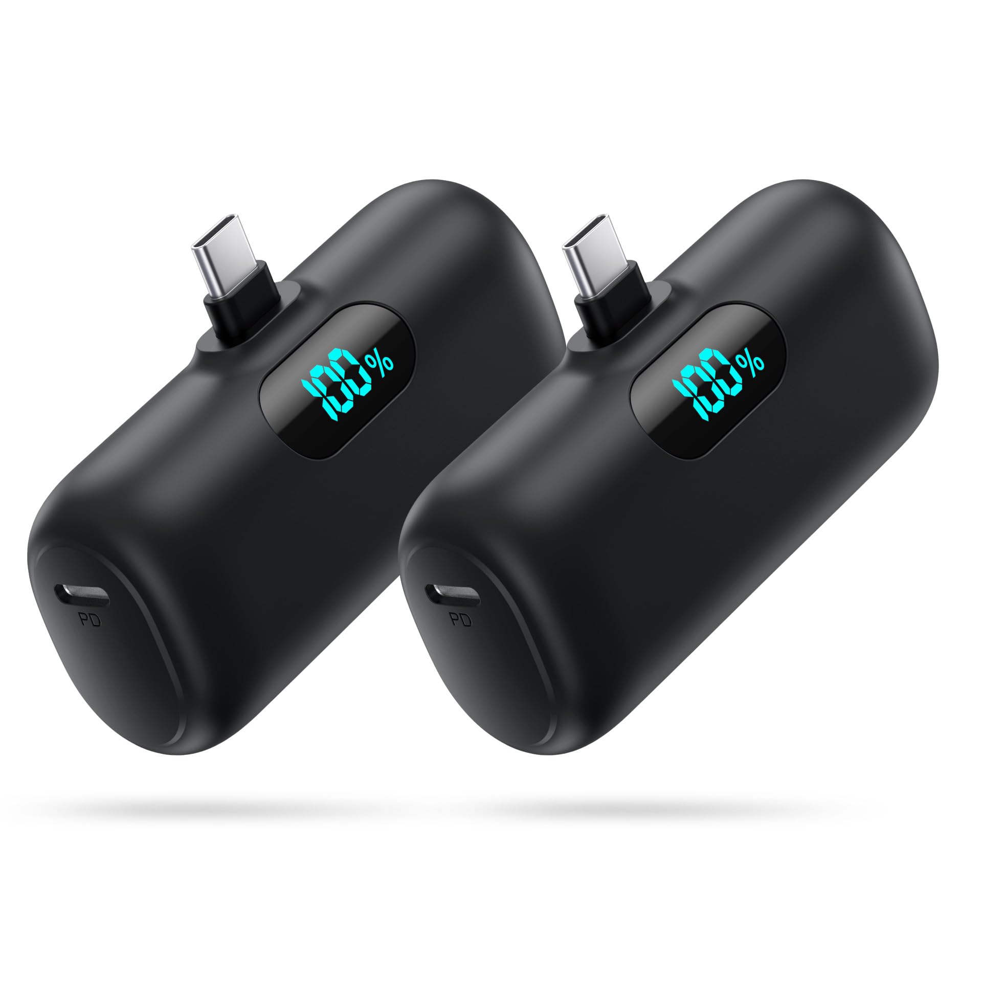 [2-Pack]Portable Charger for iPhone 17/16/15,Mini Power Bank 5000mAh PD USB C Portable Phone Charger,Travel Essential Battery Pack for iPhone 17/17 Air/16/16 pro/15/15 pro Max/Android/Samsung/Moto/LG