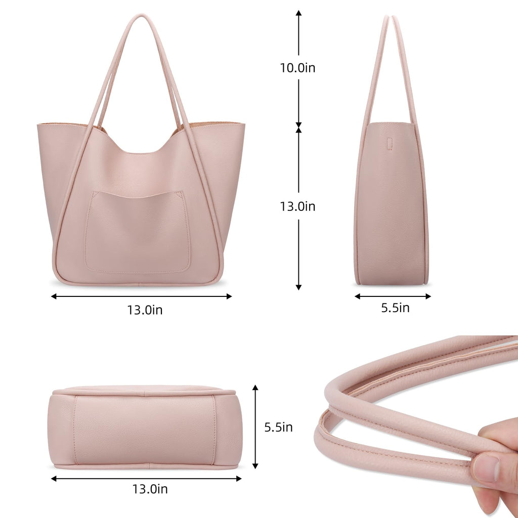 KKXIU Tote Bag for Women Vegan Leather Shoulder Purse Large Capacity Travel Bag
