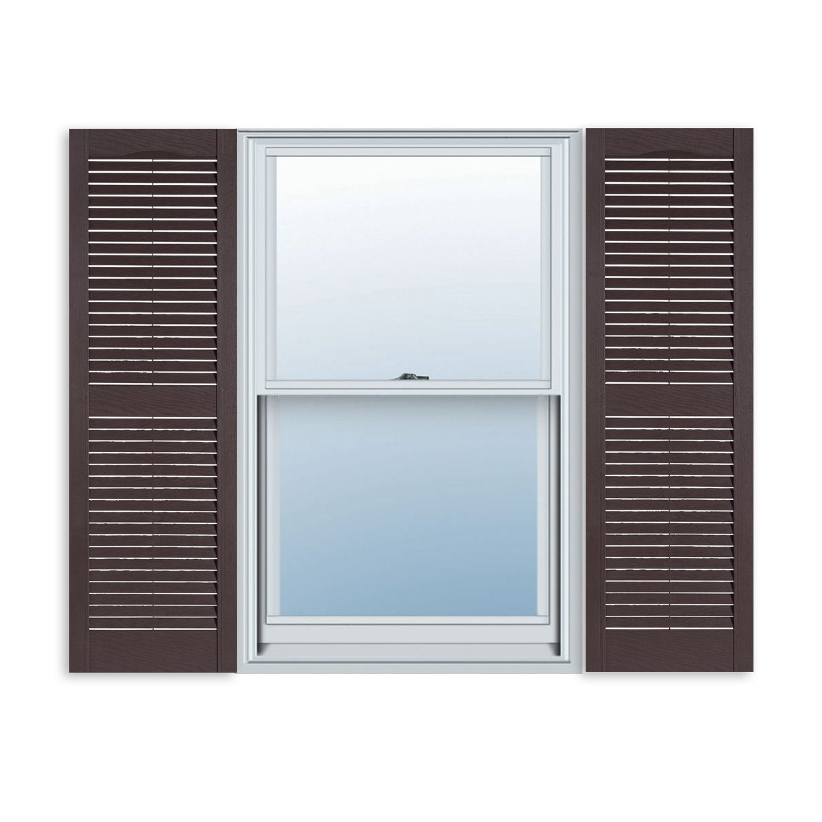 Exterior Solutions Standard Louver Exterior Vinyl Window Shutters, Black (Pair), 15 Inch x 35 Inch